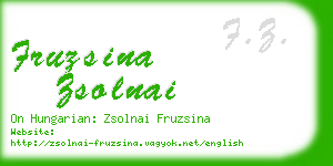 fruzsina zsolnai business card
